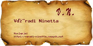 Váradi Ninetta névjegykártya